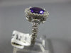 ESTATE LARGE 3.13CT DIAMOND & AAA AMETHYST 14KT WHITE GOLD 3D SQUARE HALO RING