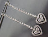 ESTATE LONG 2.25CT DIAMOND 14KT WHITE GOLD 3D HEART LOVE HALO HANGING EARRINGS