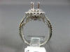 ESTATE LARGE .93CT DIAMOND 14K WHITE GOLD DOUBLE HALO SEMI MOUNT ENGAGEMENT RING