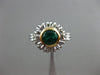 ANTIQUE 1.15CT AAA EMERALD 14K 2TONE GOLD BEZEL SOLITAIRE FLOWER ENGAGEMENT RING