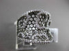 ANTIQUE LARGE .61CT DIAMOND 18KT BLACK & WHITE GOLD 3D FLOATING FLORAL MESH RING