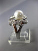 ESTATE WIDE .30CT DIAMOND 14K WHITE GOLD SOUTH SEA PEARL FILIGREE BUTTERFLY RING