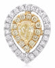 ESTATE .77CT WHITE & FANCY YELLOW DIAMOND 18KT WHITE GOLD PEAR STUD EARRINGS