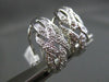 ESTATE WIDE .10CT DIAMOND 14KT WHITE GOLD 3D WOVEN CRISS CROSS CLIP ON EARRINGS