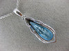 ESTATE LARGE 2.81CT DIAMOND & AAA BLUE TOPAZ 14K WHITE GOLD 3D PENDANT #26502