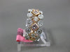ESTATE WIDE 1.41CT WHITE & PINK DIAMOND 18K 2 TONE GOLD CLASSIC ANNIVERSARY RING