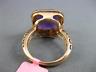 ESTATE EXTRA LARGE 5.52CT DIAMOND & AAA AMETHYST 14KT ROSE GOLD SQUARE HALO RING