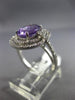 ESTATE 2.70CT DIAMOND & AAA AMETHYST 14K WHITE GOLD DOUBLE HALO ENGAGEMENT RING