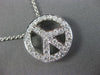 ESTATE .80CT DIAMOND 18KT WHITE GOLD 3D OPEN PEACE CIRCULAR FLOATING FUN PENDANT