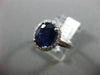 ESTATE LARGE 2.35CT DIAMOND & AAA OVAL SAPPHIRE 14KT WHITE GOLD ENGAGEMENT RING