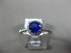 ESTATE .92CT DIAMOND & AAA SAPPHIRE 14K WHITE GOLD 3D ROUND HALO ENGAGEMENT RING
