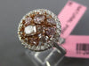 ESTATE WIDE 2.0CT MULTI COLOR DIAMOND 18KT WHITE & ROSE GOLD 3D ANNIVERSARY RING