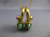 ESTATE LARGE AAA MULTI GEM 18KT YELLOW GOLD 3D DOUBLE TEAR DROP FLOATING PENDANT
