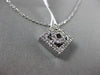 ESTATE .30CT DIAMOND 18KT WHITE GOLD 3D CRICLE SQUARE DIAMOND FLOATING PENDANT