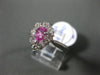 ESTATE 1.08CT DIAMOND & AAA PINK SAPPHIRE 18KT WHITE GOLD HALO ENGAGEMENT RING