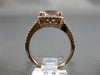 ESTATE WIDE 2.2CT DIAMOND & AAA MORGANITE 14K ROSE GOLD FILIGREE ENGAGEMENT RING