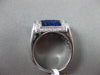 ESTATE WIDE 3.35CT DIAMOND & AAA BLUE SAPPHIRE 14KT WHITE GOLD 3D SEMI DOME RING