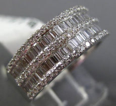 ESTATE WIDE 1.18CT BAGUETTE & ROUND DIAMOND 18KT WHITE GOLD 3D ANNIVERSARY RING