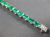ESTATE 11.76CT DIAMOND & AAA EMERALD 18KT WHITE GOLD 3D SQUARE TENNIS BRACELET