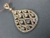 ESTATE LARGE .90CT DIAMOND 14KT ROSE GOLD TEAR DROP OPEN FILIGREE ETOILE PENDANT
