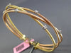ESTATE .30CT DIAMOND 14KT WHITE & ROSE GOLD CRISS CROSS FLEXIBLE BANGLE BRACELET