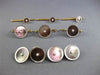 ANTIQUE LARGE AAA MOTHER OF PEARL & PEARL PLATINUM 14KT YELLOW GOLD CUFFLINK SET
