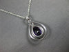 ESTATE .83CT DIAMOND & AAA AMETHYST 14K WHITE GOLD 3D TEAR DROP FLOATING PENDANT