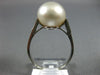 ANTIQUE LARGE .10CT DIAMOND & AAA SOUTH SEA PEARL PLATINUM 3D ENGAGEMENT RING