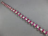 ESTATE LARGE 10.50CT DIAMOND & AAA RUBY PLATINUM 3D JOURNEY LOVE TENNIS BRACELET