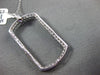 ESTATE 1.26CT DIAMOND 18KT WHITE GOLD 3D OPEN DOG TAG CLASSIC FLOATING PENDANT