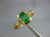 1.20CT DIAMOND & AAA EMERALD 18KT YELLOW GOLD SEMI BEZEL CLASSIC ENGAGEMENT RING