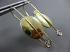 ESTATE .12CT DIAMOND 18KT YELLOW GOLD 3D SOLITAIRE BEZEL OVAL HANGING EARRINGS