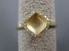 ESTATE .15CT DIAMOND 14KT YELLOW GOLD 3D CLASSIC LEAF MATTE & SHINY RING 11mm