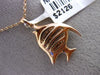 ESTATE .26CT DIAMOND 14KT ROSE GOLD HANDCRAFTED 3D LUCKY FISH FLOATING PENDANT