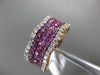 ESTATE WIDE 2.11CT DIAMOND & AAA PINK SAPPHIRE 18K ROSE GOLD 3D ANNIVERSARY RING