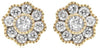 .53CT DIAMOND 14KT YELLOW GOLD 3D ROUND FLOWER FILIGREE MILGRAIN STUD EARRINGS