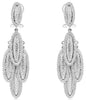 2.16CT DIAMOND 14KT WHITE GOLD 3D MULTI OVAL PAVE FUN CLIP ON HANGING EARRINGS