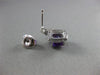 ESTATE 2.48CT DIAMOND & AMETHYST 14KT WHITE GOLD 3D SQUARE HANGING STUD EARRINGS