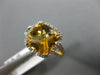 ESTATE .85CT DIAMOND & AAA EXTRA FACET CITRINE 14KT YELLOW GOLD SQUARE HALO RING