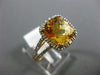 ESTATE .85CT DIAMOND & AAA EXTRA FACET CITRINE 14KT YELLOW GOLD SQUARE HALO RING