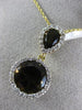ESTATE LARGE 4.50CT DIAMOND & AAA SMOKEY TOPAZ 14KT YELLOW GOLD FLOATING PENDANT