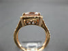 ESTATE LARGE 5.10CT DIAMOND & AAA MORGANITE 14KT ROSE GOLD HALO ENGAGEMENT RING