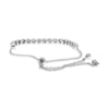 ESTATE .37CT DIAMOND 14KT WHITE GOLD 3D CLASSIC ROUND ADJUSTABLE TENNIS BRACELET