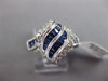 ESTATE 1.2CT DIAMOND & AAA SAPPHIRE 14K WHITE GOLD 3D SWIRL FLAME MULTI ROW RING