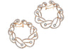 ESTATE LARGE 3.30CT DIAMOND 18KT WHITE & ROSE GOLD CIRCULAR ETOILE STUD EARRINGS