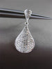 ESTATE LARGE .74CT ROUND DIAMOND 14K WHITE GOLD 3D PEAR FLOATING DROP EARRINGS