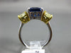 LARGE 7.52CT FANCY YELLOW DIAMOND & AAA SAPPHIRE 14K 2 TONE GOLD ENGAGEMENT RING