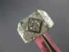 ESTATE LARGE .60CT DIAMOND 18KT WHITE GOLD ROUND & PRINCESS INVISIBLE MENS RING