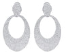 ESTATE LARGE 3.62CT DIAMOND 18KT WHITE GOLD 3D MULTI ROW OVAL HANGING EARRINGS