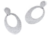 ESTATE LARGE 3.62CT DIAMOND 18KT WHITE GOLD 3D MULTI ROW OVAL HANGING EARRINGS